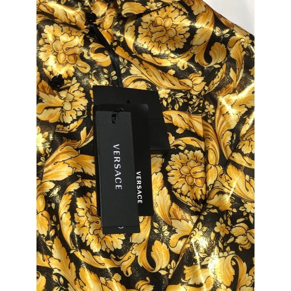 VERSACE Girls Black Gold Button Down Dress Waist Belt Sz 10A NWT 100% Authentic - Picture 8 of 9